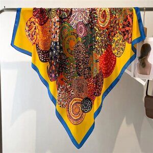 2/$30 Large Colorful Mandala Print Calico Silk Feeling Polyester Scarf